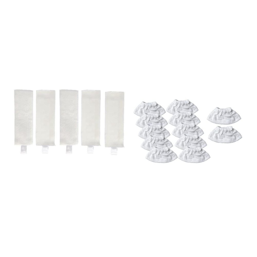 SteFik 5 Pcs Fiber Cleaning Pads Mop Pad. Compatible for Karcher & 12 Pcs Steam Cleaner Parts Steam Cleaner Towel Cover