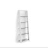 BDI Furniture Eileen 5166-74" x 34.25'' Leaning Shelf for Living Room, Family Room or Office with 5 Polished Tempered Glass Shelves, Satin White view 1