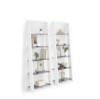 BDI Furniture Eileen 5166-74" x 34.25'' Leaning Shelf for Living Room, Family Room or Office with 5 Polished Tempered Glass Shelves, Satin White view 3