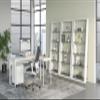 BDI Furniture Eileen 5166-74" x 34.25'' Leaning Shelf for Living Room, Family Room or Office with 5 Polished Tempered Glass Shelves, Satin White view 4
