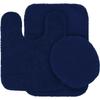 3 Piece Chenille Bath Rug Set Non Slip Medium Rug Countour Rug and Toilet Lid Cover #6 (Navy Blue) view 2