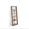 BDI Furniture Eileen 5166-74" x 34.25'' Leaning Shelf for Living Room, Family Room or Office with 5 Polished Tempered Glass Shelves, Natural Walnut view 4