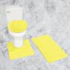 3 Piece Chenille Bath Rug Set Non Slip Medium Rug Countour Rug and Toilet Lid Cover #6 (Yellow) view 1