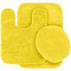 3 Piece Chenille Bath Rug Set Non Slip Medium Rug Countour Rug and Toilet Lid Cover #6 (Yellow) view 2