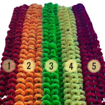 Artificial Marigold Flower Garland Strings for Christmas Decor, Diwali Decor Garlands Wedding Decoration Strings Indian Flower Line for Decoration Wreaths Flower Line (Style 5, 10 Strings)