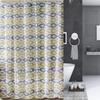 13-Piece Bathroom Shower Curtain with Matching Hooks Printed Design (Kenia Yellow) view 1