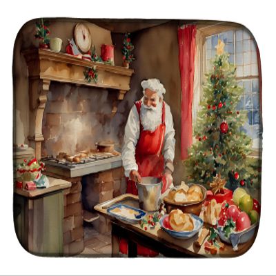 Caroline's Treasures DAC3316DDM Cookies with Santa Claus Dish Drying Mat Absorbent Dish Drying Mat Pad for Kitchen Counter Dish Drainer Mat for Countertop, 14 x 21", Multicolor