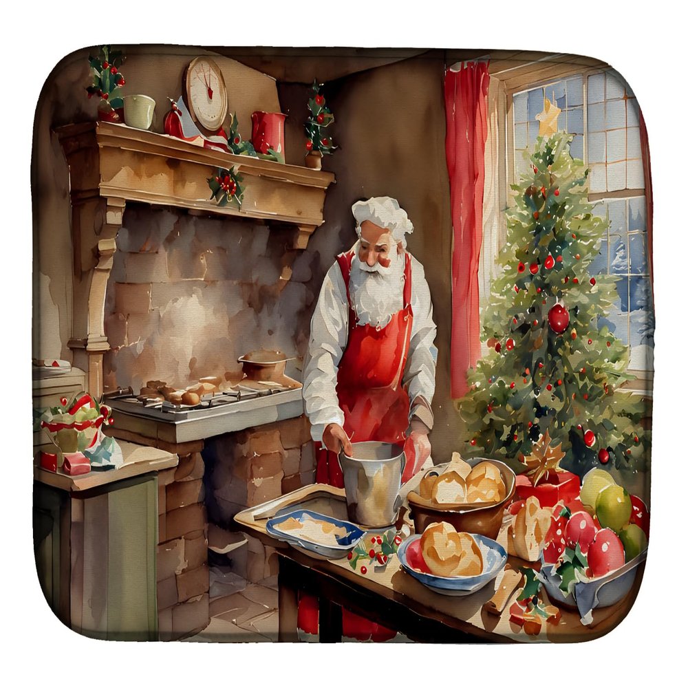 Caroline's Treasures DAC3316DDM Cookies with Santa Claus Dish Drying Mat Absorbent Dish Drying Mat Pad for Kitchen Counter Dish Drainer Mat for Countertop, 14 x 21", Multicolor