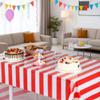 ABOOFAN Striped Circus Tablecloth and Stripe Plastic Table Cover for Party Decorations Reusable for Dining Picnics and Events Easy to Clean Design view 4