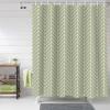 Anzona Sage Green Geometric Waterproof Shower Curtains Set - Standard 72 x 72 Inch, Modern Abstract Art Aesthetics Polyester Fabric Bathroom Curtain with 12 Hooks, Bathroom Accessories, 1 Panel view 1
