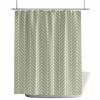 Anzona Sage Green Geometric Waterproof Shower Curtains Set - Standard 72 x 72 Inch, Modern Abstract Art Aesthetics Polyester Fabric Bathroom Curtain with 12 Hooks, Bathroom Accessories, 1 Panel view 2