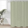 Anzona Sage Green Geometric Waterproof Shower Curtains Set - Standard 72 x 72 Inch, Modern Abstract Art Aesthetics Polyester Fabric Bathroom Curtain with 12 Hooks, Bathroom Accessories, 1 Panel view 3