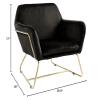 Black Accent Chairs, Comfort Chair Armchair Velvet Modern Home Furniture for Living Room 26" L X 29.50" W 31" H view 2