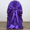 Balsa Circle 10 pcs Purple Universal Satin Chair Covers Slipcovers for Wedding Party Ceremony Reception Decorations view 2