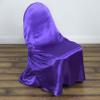 Balsa Circle 10 pcs Purple Universal Satin Chair Covers Slipcovers for Wedding Party Ceremony Reception Decorations view 3