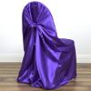 Balsa Circle 10 pcs Purple Universal Satin Chair Covers Slipcovers for Wedding Party Ceremony Reception Decorations view 4