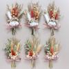 Mini Dried Flower Bouquet (Pack of 6) Suitable for wedding party dinner plate decoration, small dried flowers for crafts, birthday cake bridesmaid gift box, envelope decoration.(Dark Orange) view 2