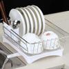 JYARZ Space Saving Dish Rack 304 Stainless Steel Dish Drain Rack Multi-Function Kitchen Tray for Kitchen Countertop Dish Drying Rack (Color : White, Size : 42 * 28 * 14.5cm) view 4