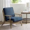 Armchair Living Room, Chairs for Bedrooms Soft Accent Seating Solid Wood Navy Comfy Modern Home Furniture 35.50" Lx28.50 Wx34 H view 1