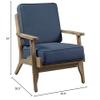 Armchair Living Room, Chairs for Bedrooms Soft Accent Seating Solid Wood Navy Comfy Modern Home Furniture 35.50" Lx28.50 Wx34 H view 2