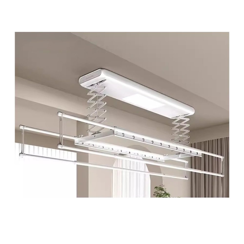 ceiling clothes drying rack Electric Clothes Drying Rack Indoor Remote Control Lifting Clothes Drying Rack Home Balcony Automatic Clothes Drying Clothes Rack Lift Ceiling-Mounted Airer ( Color : A )