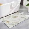 Bath Rugs Bathroom Rug,White Marble Gold Cracked Line Absorbent Diatomaceous Earth Bath Mat Quick Drying Non-Slip Washable Shower Mat,Modern Art Abstract Pattern Doormat for Bathtub Kitchen 16x24in view 1