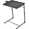 Adjustable TV Tray Table  TV Dinner Tray On Bed & Sofa, with 6 Height & 3 Tilt Angle & Cup Holder for Bed & Couch (Color : Black) view 1