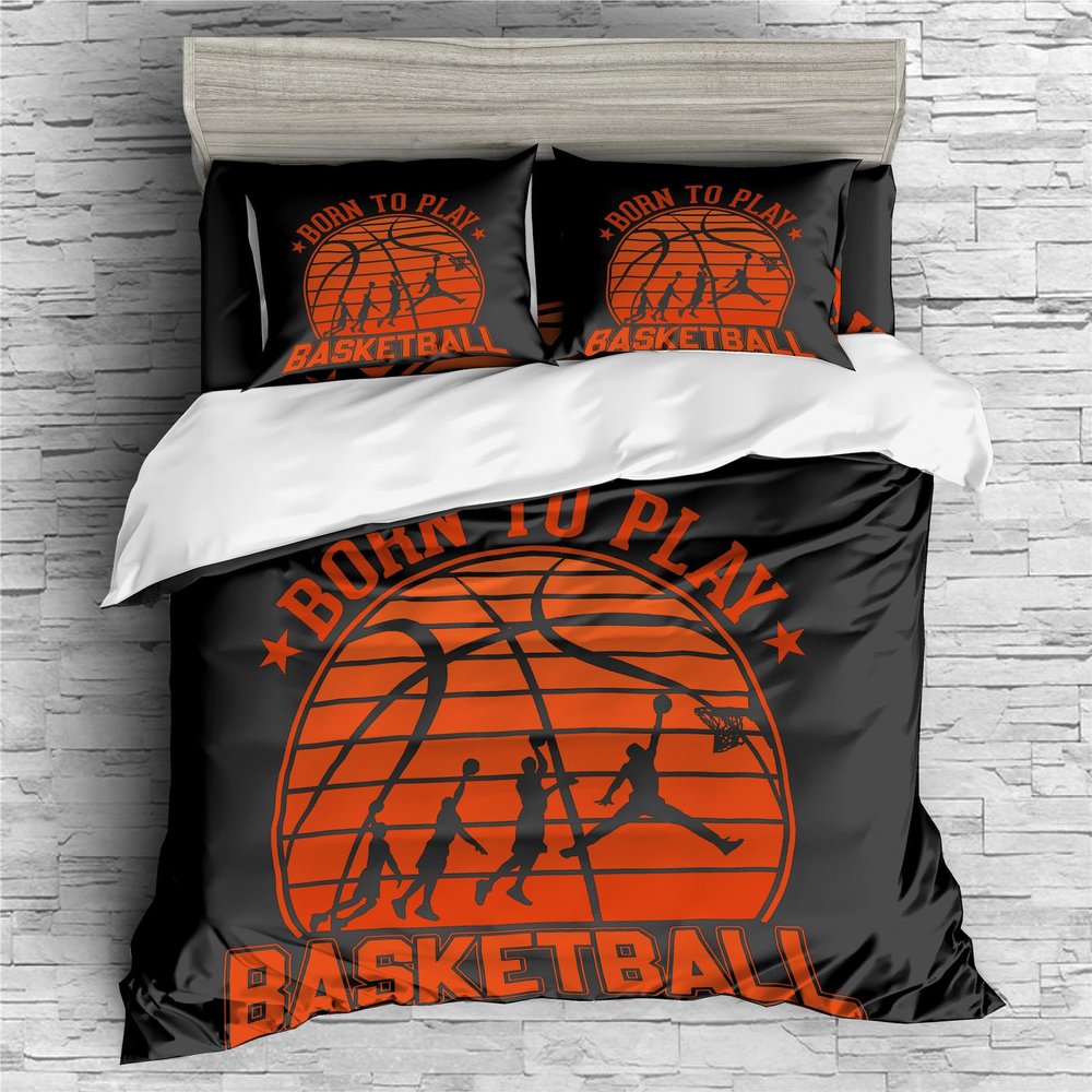 REALIN Cartoon Basketball Shoot Bedding Basketball Sports Duvet Cover Set Girl Boy Kids Bed Sets 2/3/4PCS Quilt Covers/Sheets/Pillow Shams,Twin/Full/Queen/King (C,Full-200x229cm-4PCS)