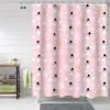 Anzona Pink Snowman Christmas Waterproof Shower Curtains Set - Extra Long 72 x 96 Inch, Xmas Yellow Winter Snowflake Polyester Fabric Bathroom Curtain with 12 Hooks, Bathroom Accessories, 1 Panel view 1
