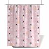 Anzona Pink Snowman Christmas Waterproof Shower Curtains Set - Extra Long 72 x 96 Inch, Xmas Yellow Winter Snowflake Polyester Fabric Bathroom Curtain with 12 Hooks, Bathroom Accessories, 1 Panel view 2