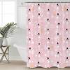 Anzona Pink Snowman Christmas Waterproof Shower Curtains Set - Extra Long 72 x 96 Inch, Xmas Yellow Winter Snowflake Polyester Fabric Bathroom Curtain with 12 Hooks, Bathroom Accessories, 1 Panel view 3
