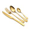 24 Piece Stainless Steel Tableware Set for 6, Western Knife, Fork, Spoon Set (Gold) view 1