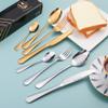 24 Piece Stainless Steel Tableware Set for 6, Western Knife, Fork, Spoon Set (Gold) view 4