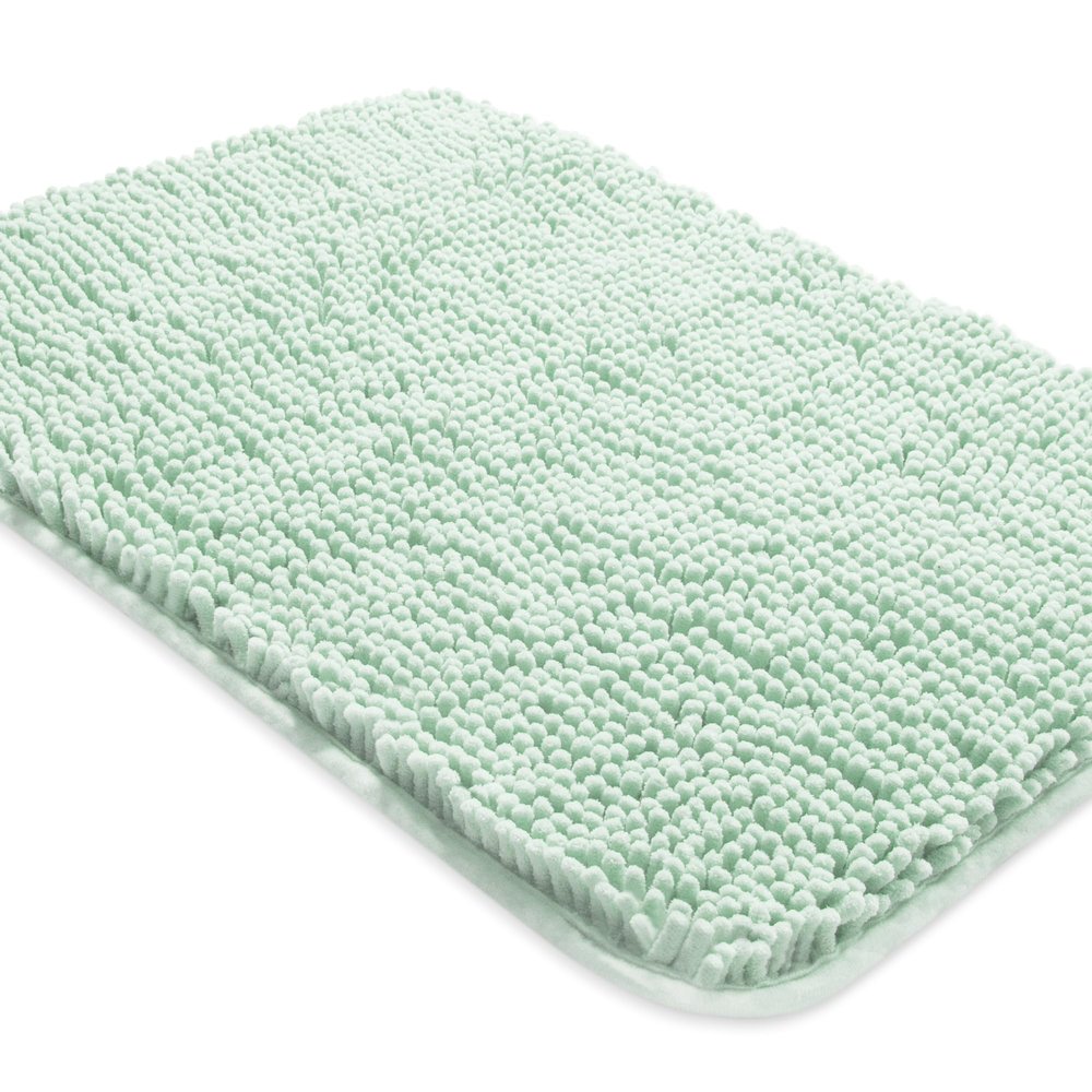 Yeaban Spa Blue Bathroom Rugs  Thick Chenille Bath Mats | Absorbent and Washable Bath Rug Non-Slip, Plush Rugs for Bathroom Floor, Shower, Sink - 26" x 44"