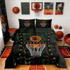 Sports Basketball Children Comforter Set,Geometric Bedding Set for Kids Boys,Adults Soft Green Yellow Black Comforter,Teens Basketball Hexagon Quilted Duvet Set Bedroom Collection King Size 3Pcs view 1