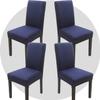 DLMWELL Stretch Chair Covers Slipcovers Set of 4 Navy Blue Stretchable Dining Chair Slipcover Washable Removable for Kitchen,Hotel,Restaurant view 1