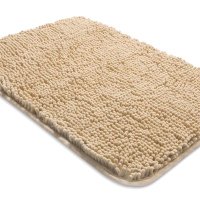 Yeaban Ivory Cream Bathroom Rugs Thick Chenille Bath Mats | Absorbent and Washable Bath Rug Non-Slip, Plush Rugs for Bathroom, Shower, Sink - 24" x 36"