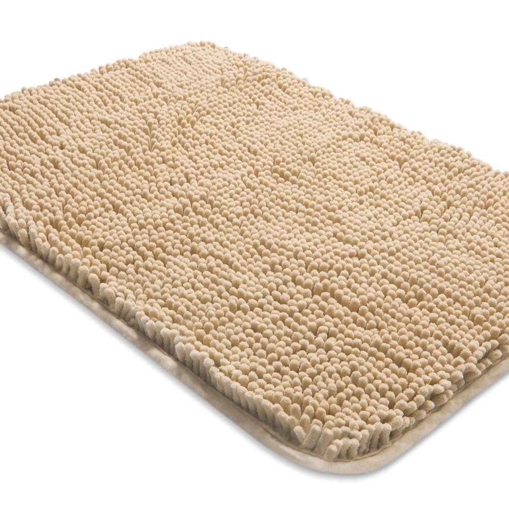 Yeaban Ivory Cream Bathroom Rugs Thick Chenille Bath Mats | Absorbent and Washable Bath Rug Non-Slip, Plush Rugs for Bathroom, Shower, Sink - 24" x 36"