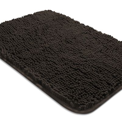 Yeaban Chocolate Brown Bathroom Rugs Thick Chenille Bath Mats | Absorbent and Washable Bath Rug Non-Slip, Plush Rugs for Bathroom, Shower, Sink - 26" x 44"