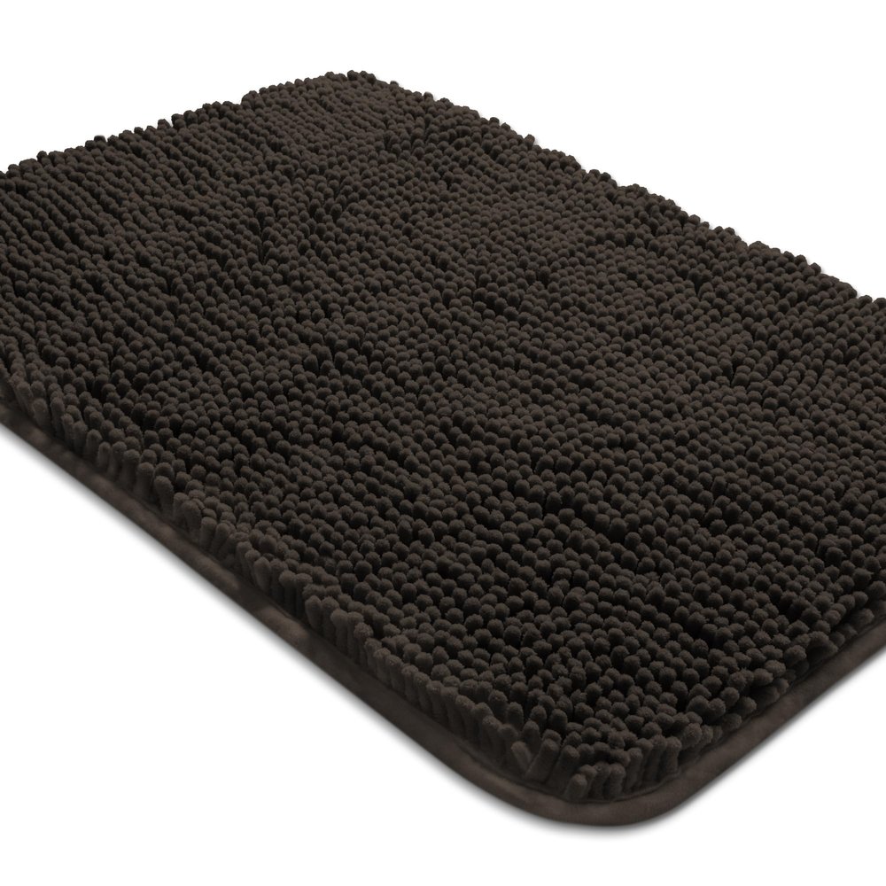 Yeaban Chocolate Brown Bathroom Rugs Thick Chenille Bath Mats | Absorbent and Washable Bath Rug Non-Slip, Plush Rugs for Bathroom, Shower, Sink - 26" x 44"