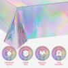 8 Pack Disposable Plastic Table Cloth for Parties Plastic Table Cloth Disposable Rectangle Table Covers for Wedding Birthday Baby Shower First Communion Decorations Birthday Disco Bachelorette Bridal view 2