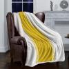 SEVENBABU Fall Throw Blanket for Couch Soft Fleece Blanket Sherpa Blanket 60"x80" - Lightweight Cozy Plush Blanket for Bed Blanket Artistic Yellow Stripes Texture Throw Blanket for Women Men view 2