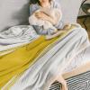 SEVENBABU Fall Throw Blanket for Couch Soft Fleece Blanket Sherpa Blanket 60"x80" - Lightweight Cozy Plush Blanket for Bed Blanket Artistic Yellow Stripes Texture Throw Blanket for Women Men view 4