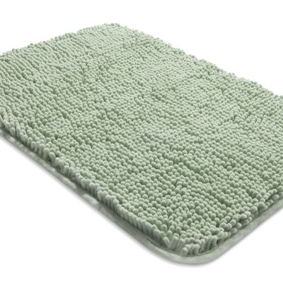 Yeaban Sea Foam Bathroom Rugs Thick Chenille Bath Mats | Absorbent and Washable Bath Rug Non-Slip, Plush Rugs for Bathroom, Kitchen, Shower, Sink - 17" x 24"
