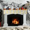 Onekaccu Grey Yellow Branch Fireplace Mantle Scarf, Fireplace Scarf Cover Mantel Shelf Top Scarf Runner Tree Forest Abstract Painting Mantel Cover Fireplace Decoration for Holiday Living Room 70"x17" view 3