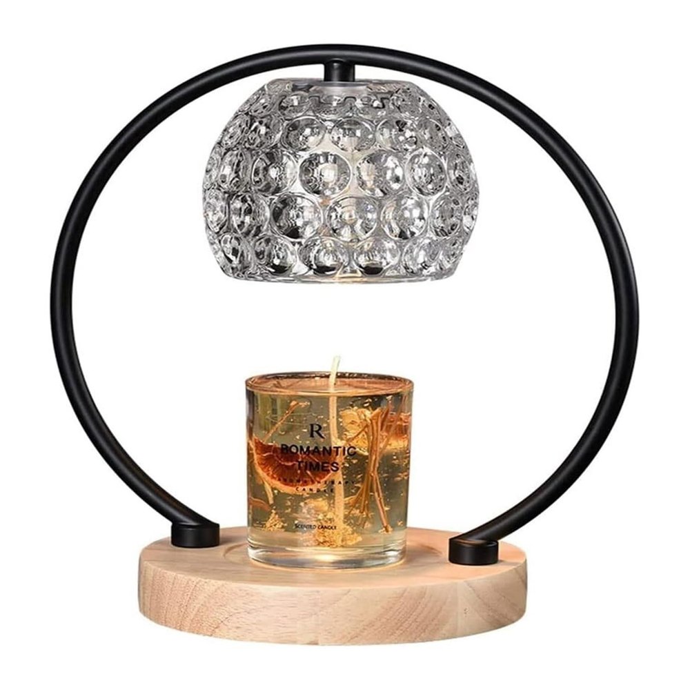 Candle Lamps Candle Heater Crystal Lampshade Candle Warmer Lamp Melting Wax Lamp Dimmable Night Light for Home Office Spa Yoga Meditation Bathrooms