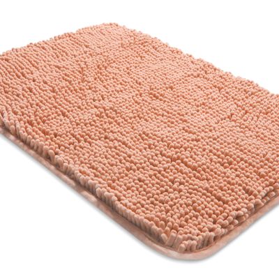 Yeaban Dusty Pink Bathroom Rugs  Thick Chenille Bath Mats | Absorbent and Washable Bath Rug Non-Slip, Plush Rugs for Bathroom Floor, Shower, Sink - 26" x 44"