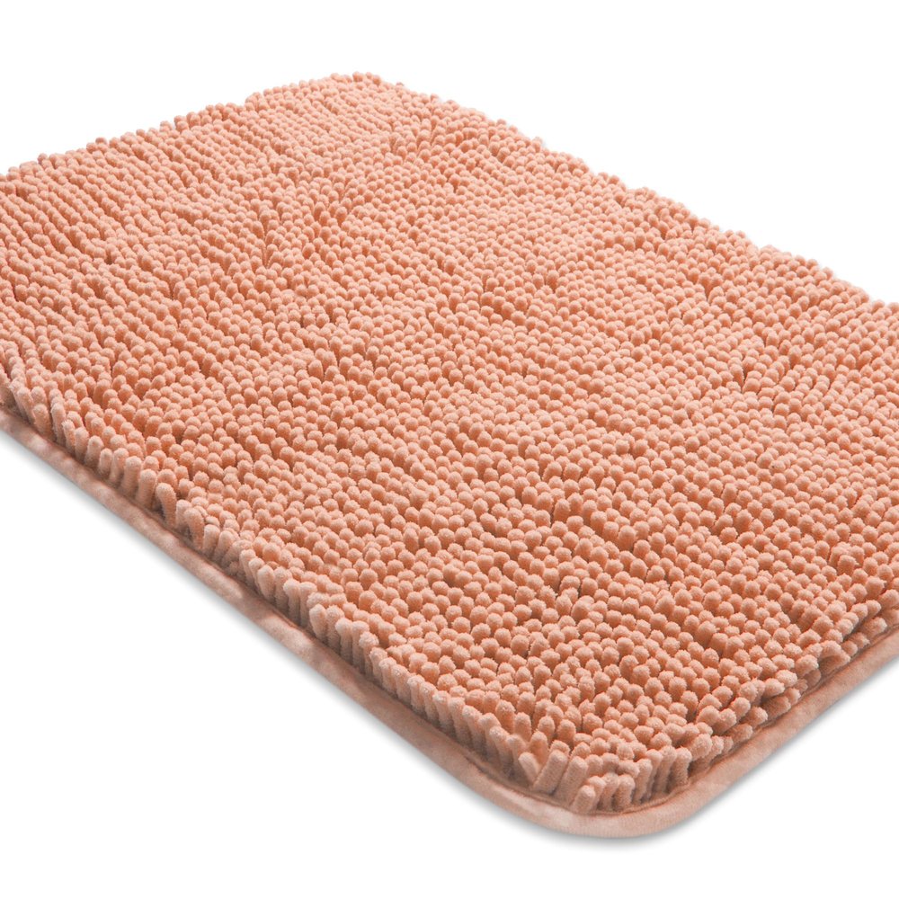 Yeaban Dusty Pink Bathroom Rugs  Thick Chenille Bath Mats | Absorbent and Washable Bath Rug Non-Slip, Plush Rugs for Bathroom Floor, Shower, Sink - 26" x 44"