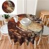 RLDOBOFE Marble Mixed Brown Print Round Tablecloth 60 Inch Resistant Dining Table Cloth Soft Washable Table Cover Decorative Cover Tabletop for Wedding Birthday Party Dining Room Kitchen Decor view 1