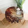 RLDOBOFE Marble Mixed Brown Print Round Tablecloth 60 Inch Resistant Dining Table Cloth Soft Washable Table Cover Decorative Cover Tabletop for Wedding Birthday Party Dining Room Kitchen Decor view 2